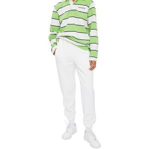 Danielle Guizio White Fleece Logo Sweatpants Large